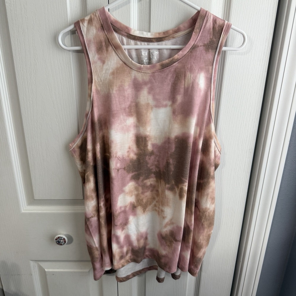 Terra & Sky Multicolor Tie Dye Tank Top Women's Size 2X Travel Gym Hike Walk
